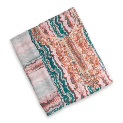 مخور الفخامة قطن ستان مع الطرحة رسمة– D1C1