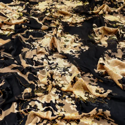 لقطة قريبة تبرز جودة فصوص قماش قطيفة شيفون الرسمة7 التصميم 04